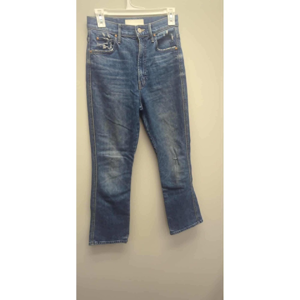 Mother Superior Denim Jeans High Rise Distressed Cropped‎ Blue Size 25